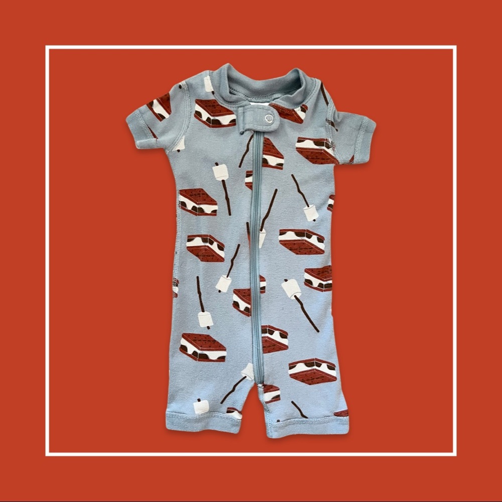 Hanna Andersson Gender Neutral S’mores Zip-up Sleeper Pajamas